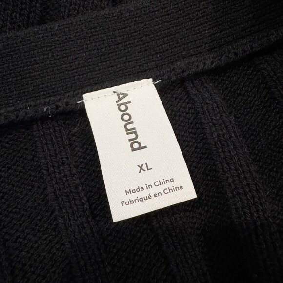 Abound Ribbed Knit Button Up Cardigan Sweater Preppy Academia Nordstrom Black XL - Picture 7 of 9
